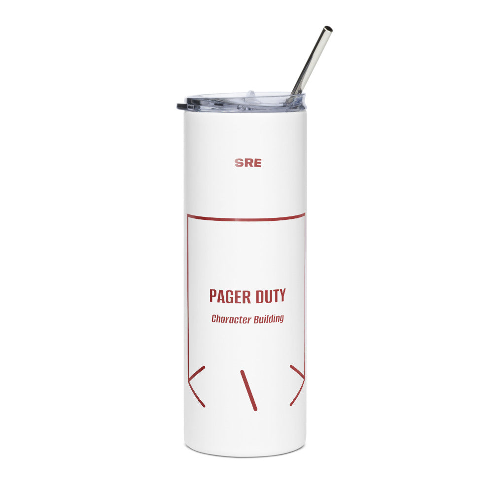 Pager Duty — White Brown back mockup (20 oz)