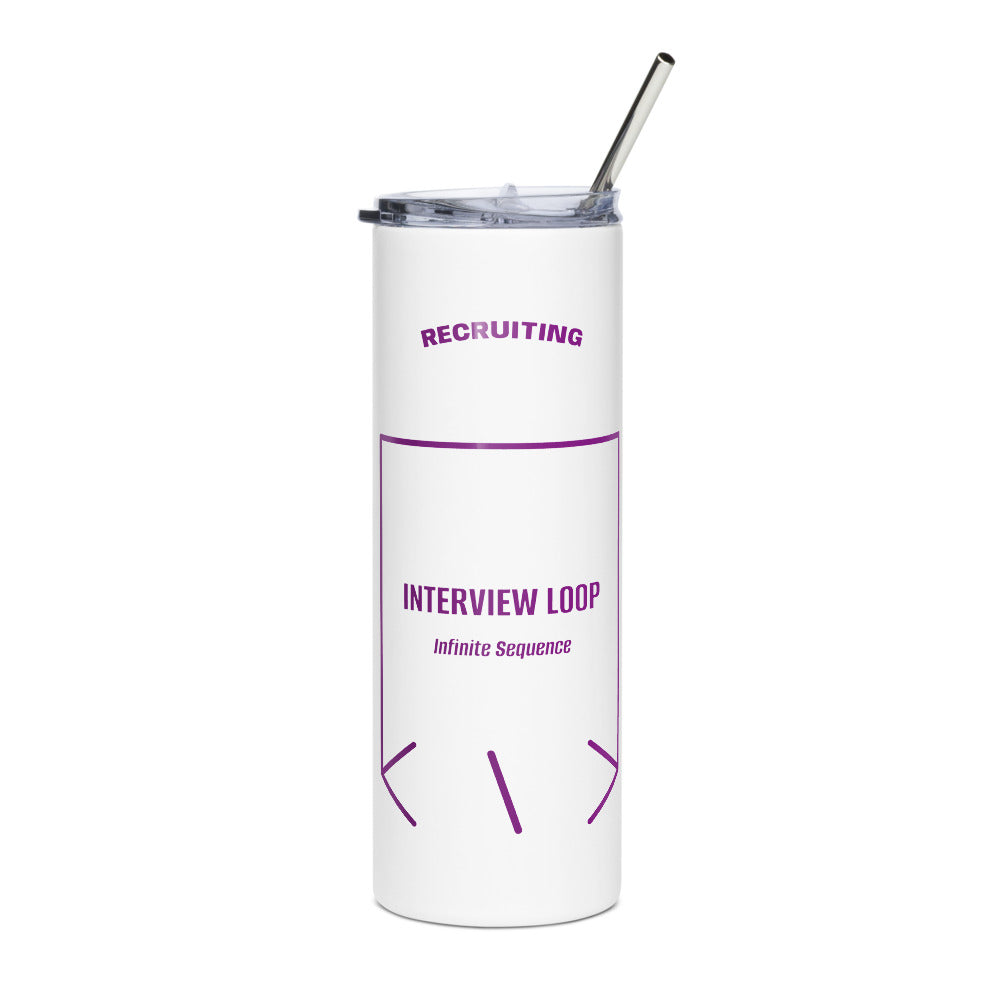 Interview Loop — White Purple back mockup (20 oz)