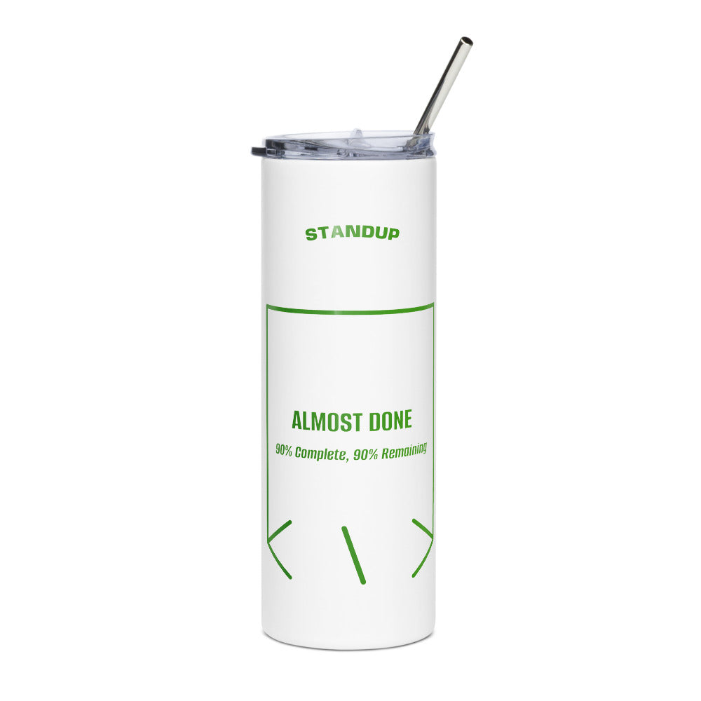 Almost Done — White Green back mockup (20 oz)