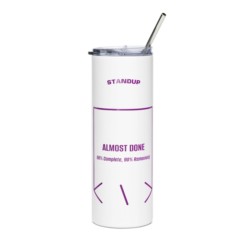 Almost Done — White Purple back mockup (20 oz)
