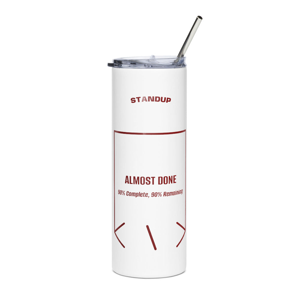 Almost Done — White Maroon back mockup (20 oz)