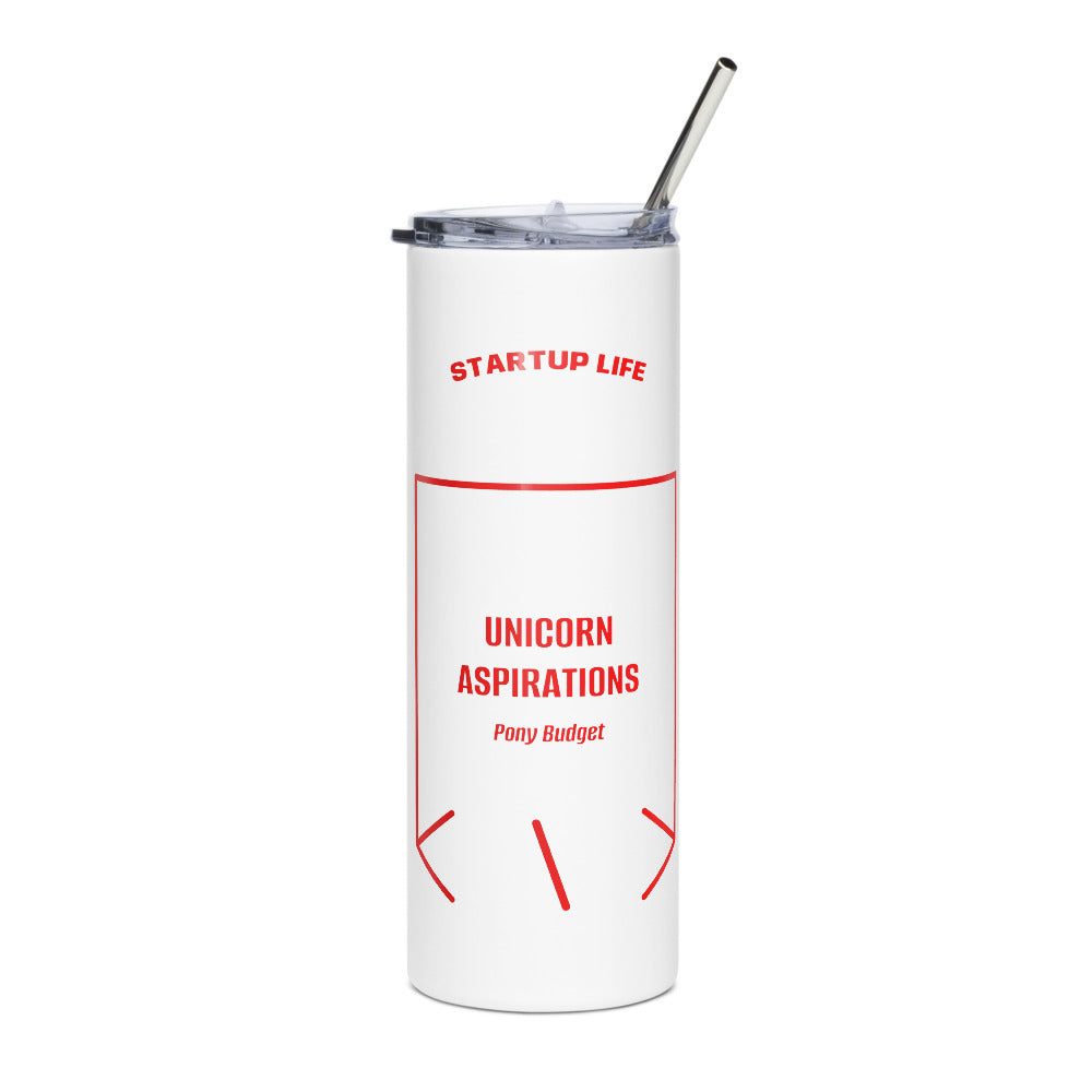 Unicorn Aspirations — White Red back mockup (20 oz)
