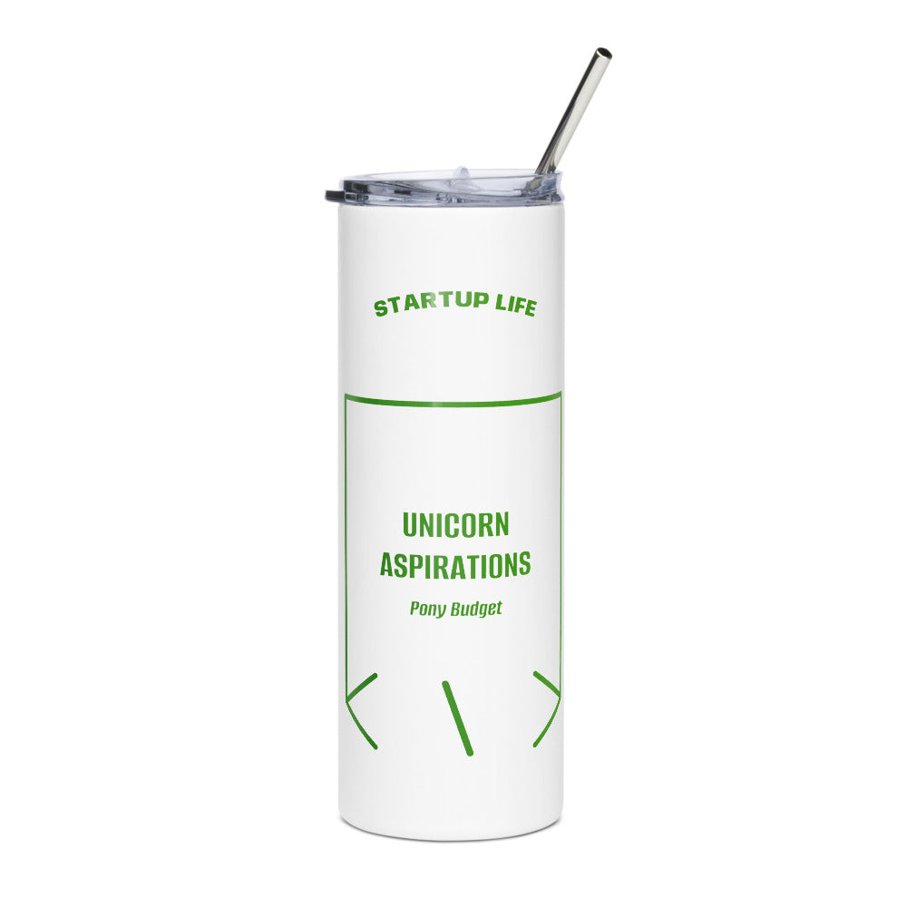Unicorn Aspirations — White Green back mockup (20 oz)