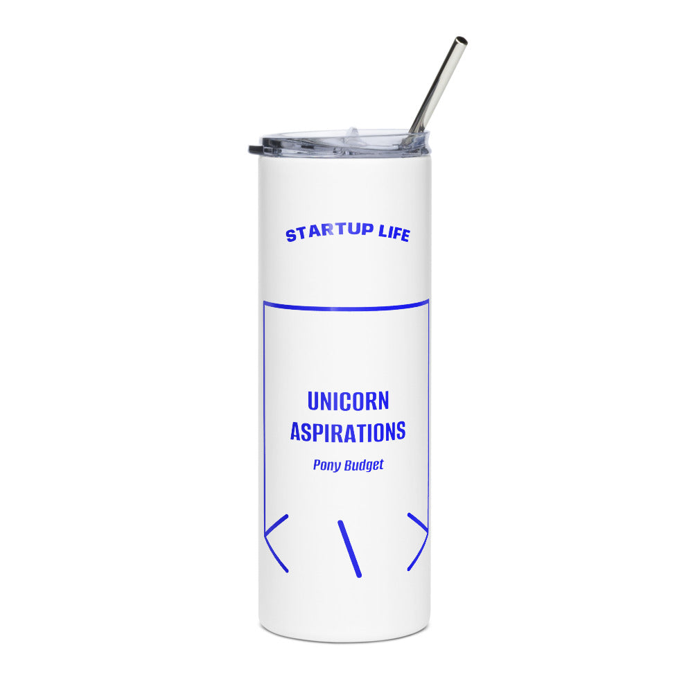 Unicorn Aspirations — White Blue back mockup (20 oz)