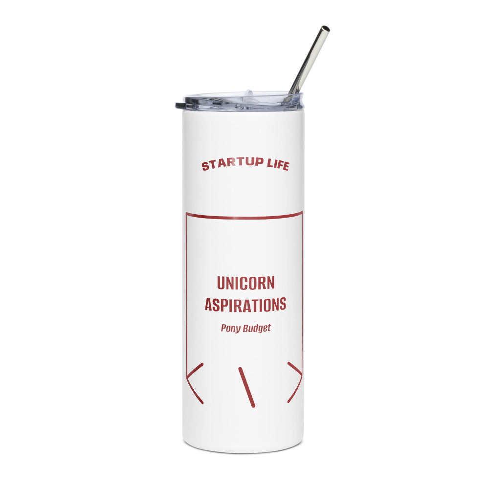 Unicorn Aspirations — White Brown back mockup (20 oz)