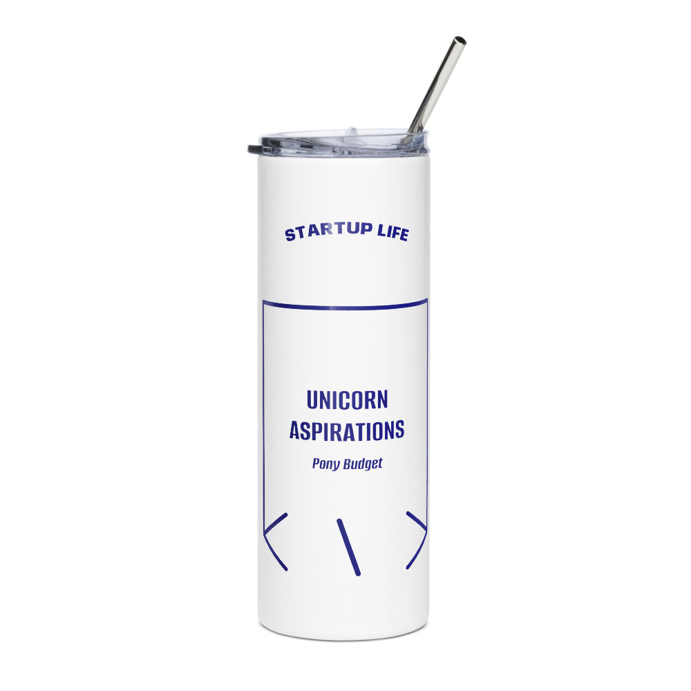 Unicorn Aspirations — White Navy back mockup (20 oz)