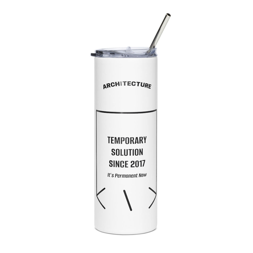 Temporary Solution Since 2017 — White Black back mockup (20 oz)