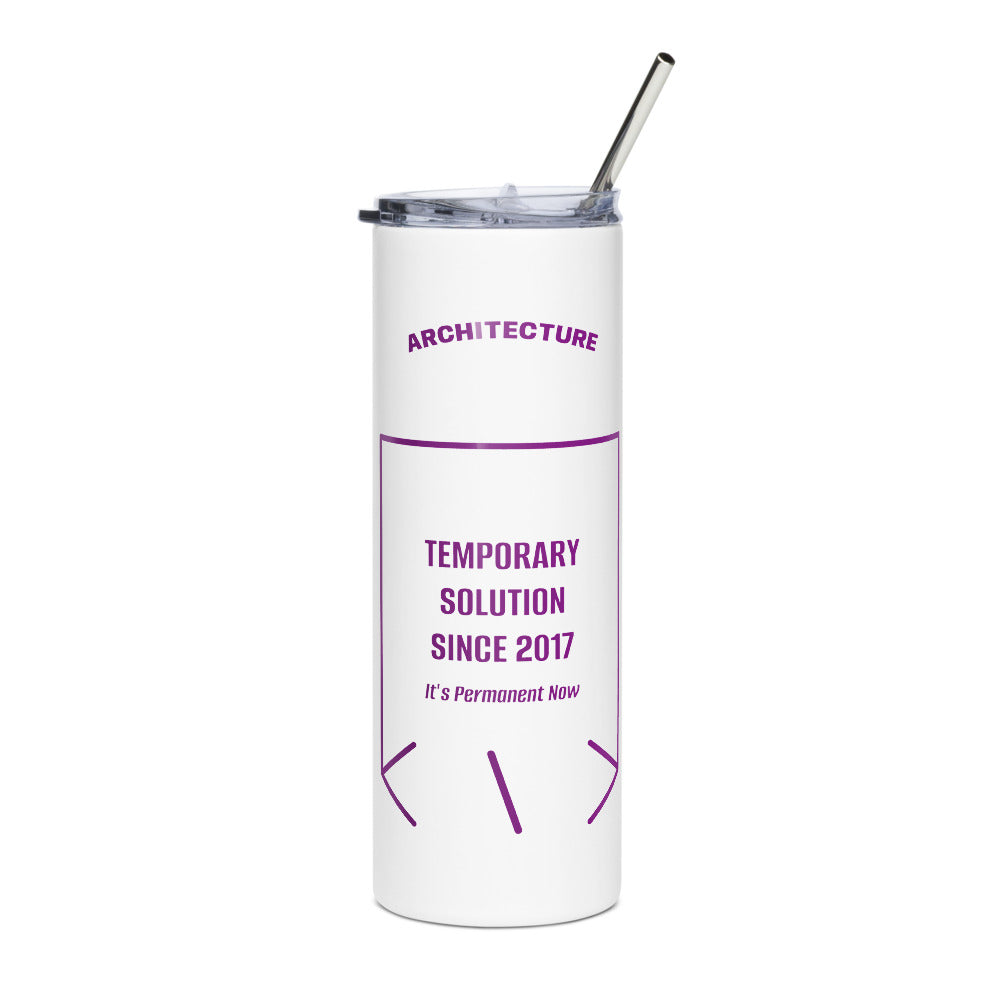 Temporary Solution Since 2017 — White Purple back mockup (20 oz)