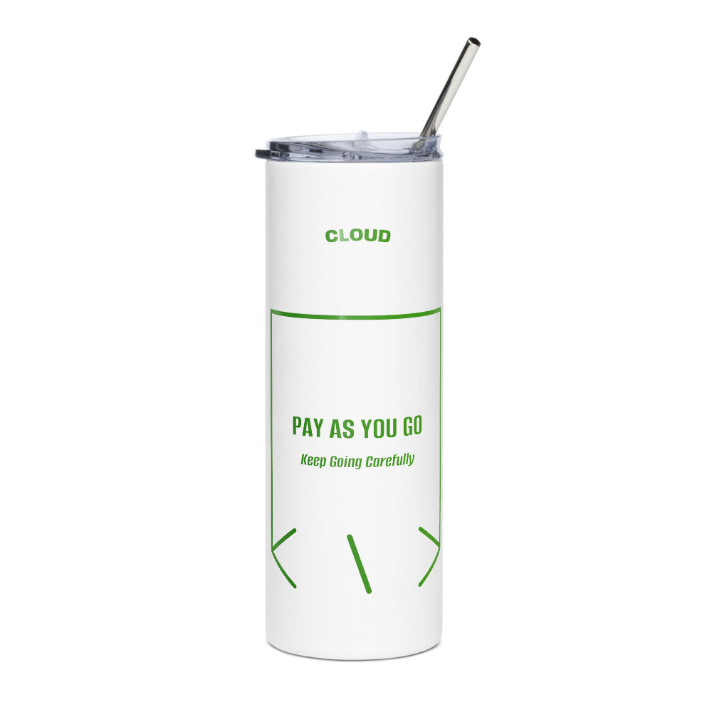 Pay As You Go — White Green back mockup (20 oz)