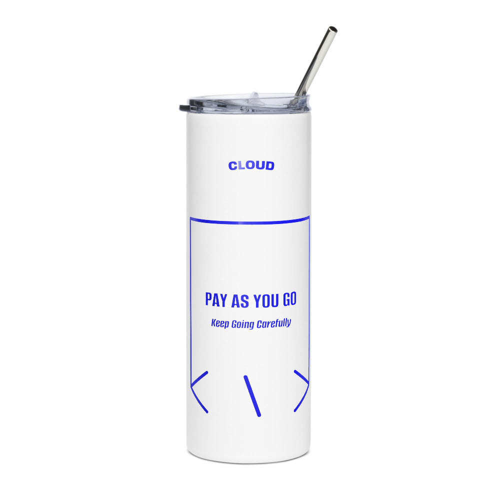 Pay As You Go — White Blue back mockup (20 oz)
