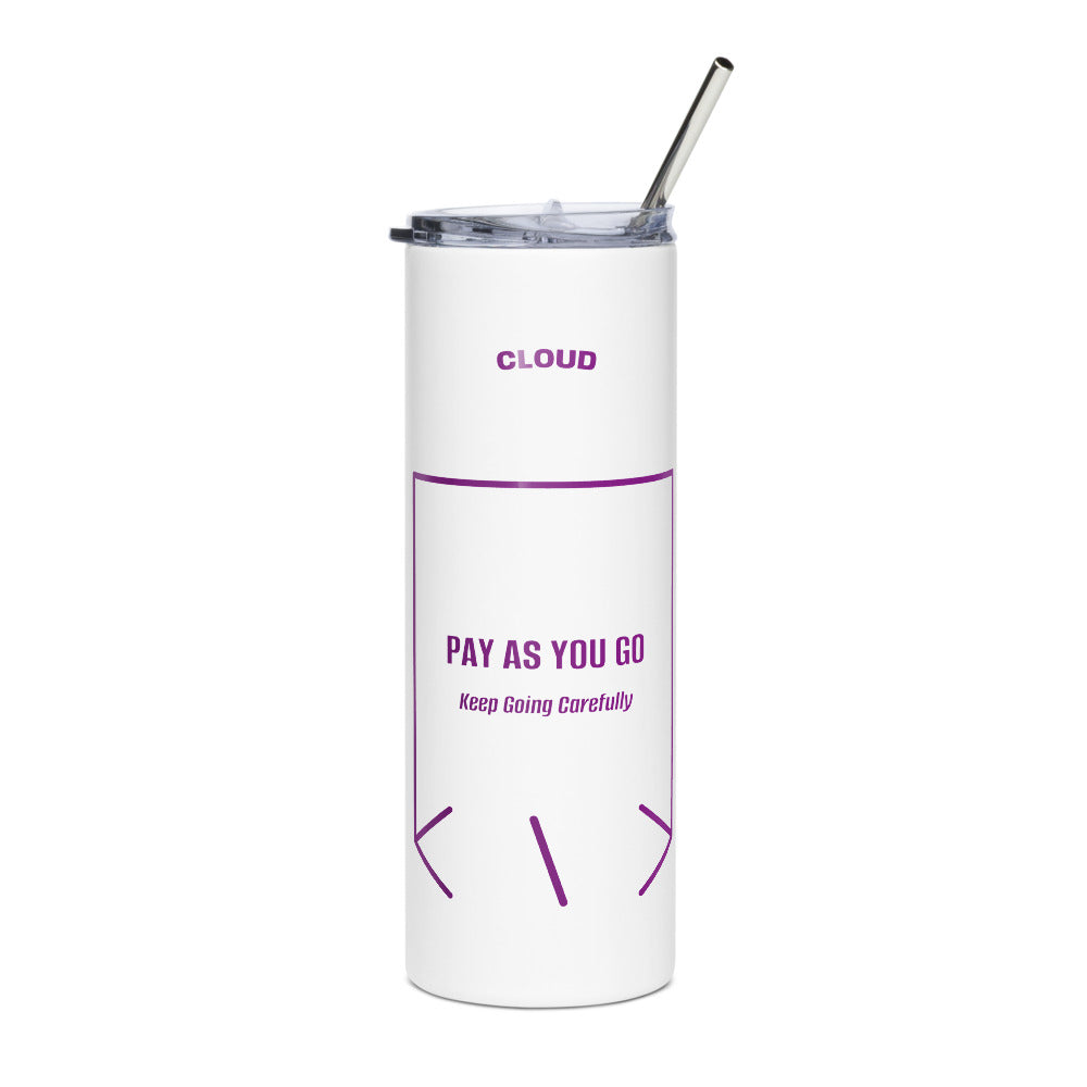 Pay As You Go — White Purple back mockup (20 oz)