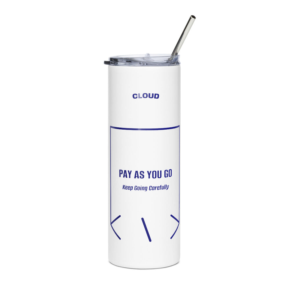 Pay As You Go — White Navy back mockup (20 oz)