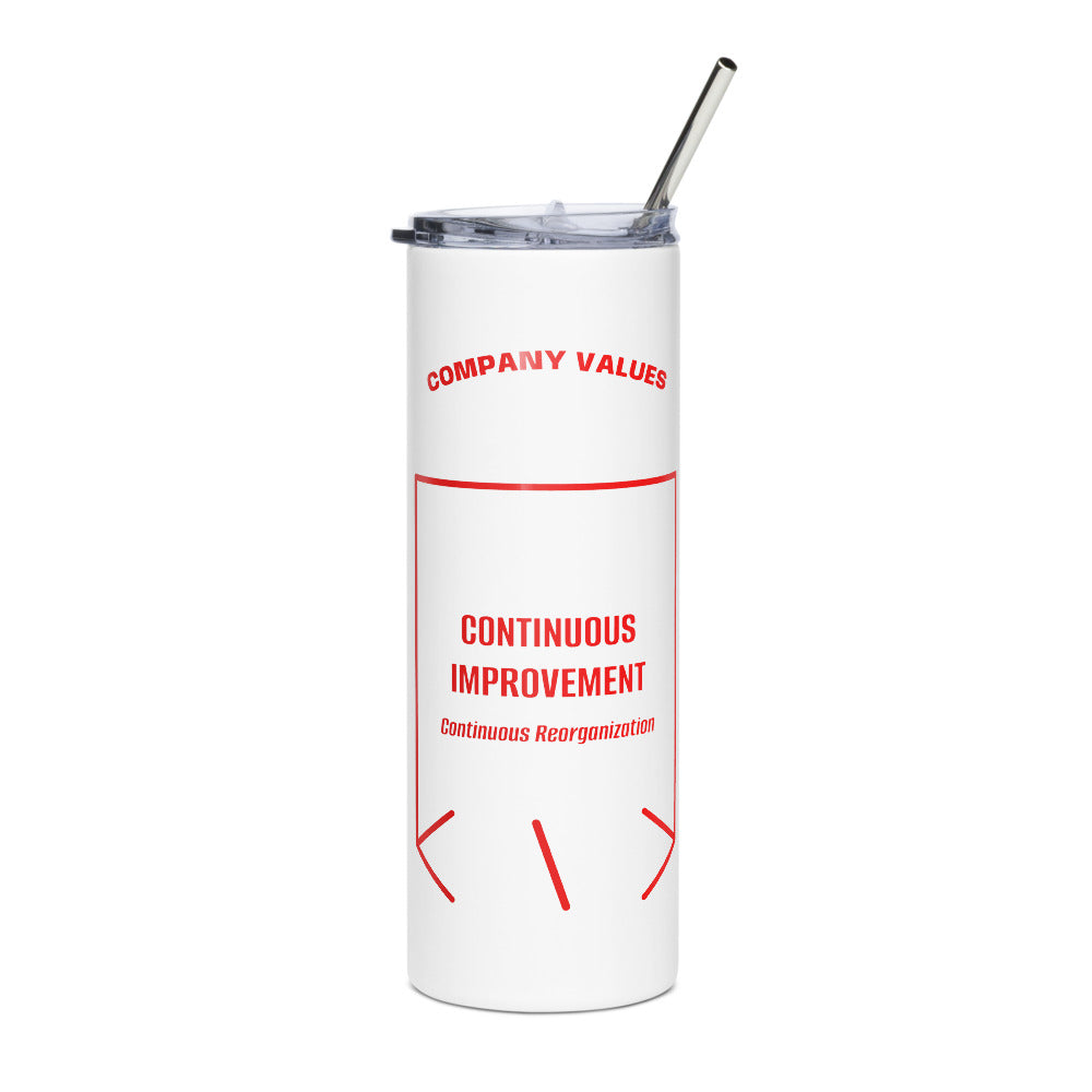 Continuous Improvement — White Red back mockup (20 oz)