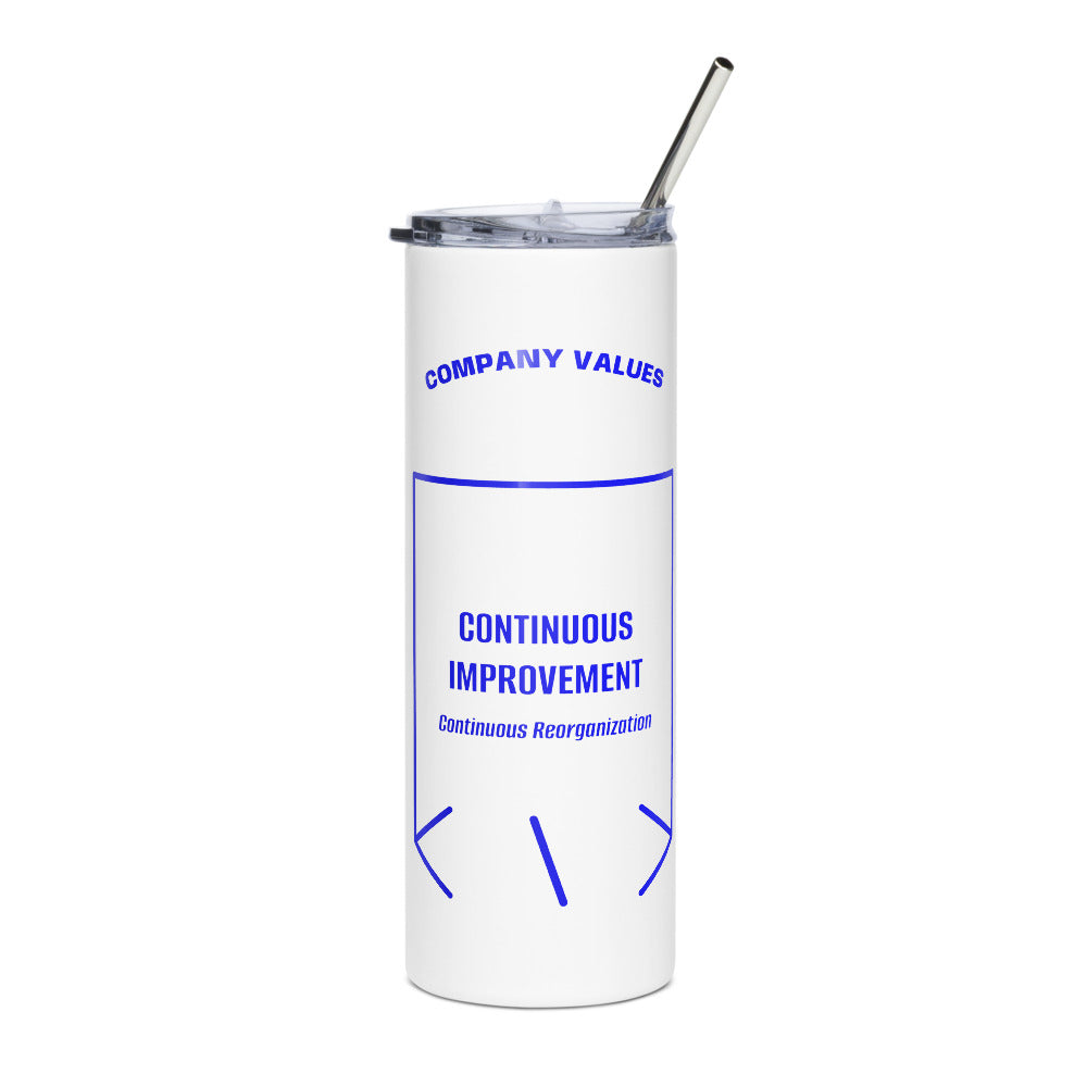 Continuous Improvement — White Blue back mockup (20 oz)