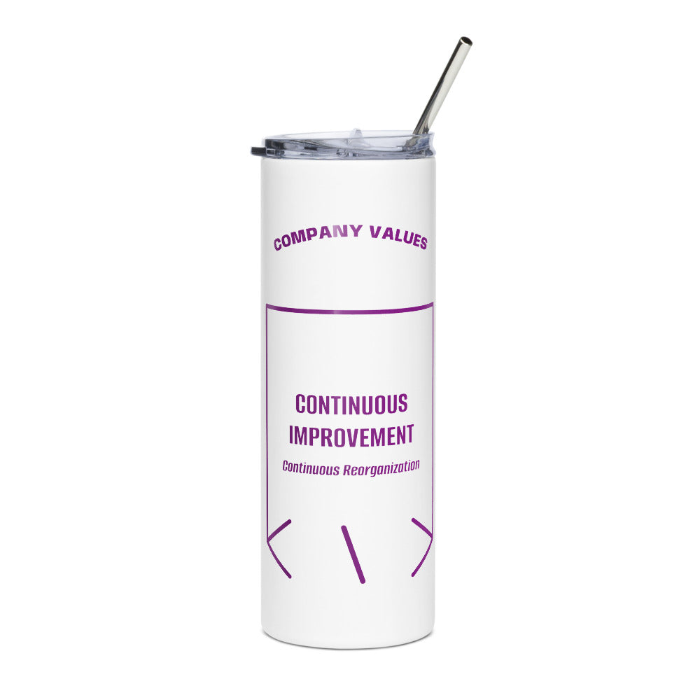 Continuous Improvement — White Purple back mockup (20 oz)