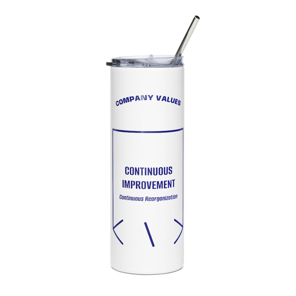 Continuous Improvement — White Navy back mockup (20 oz)