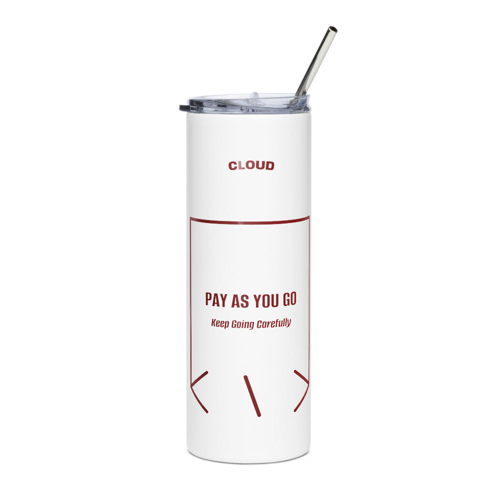 Pay As You Go — White Maroon back mockup (20 oz)