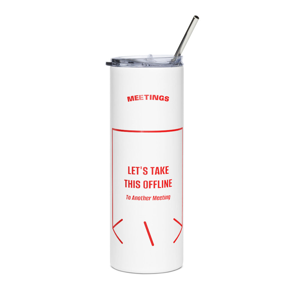 Let's Take This Offline — White Red back mockup (20 oz)