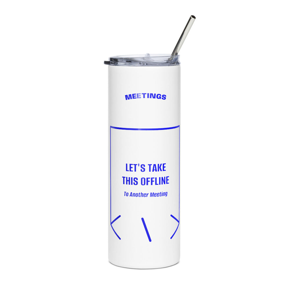 Let's Take This Offline — White Blue back mockup (20 oz)