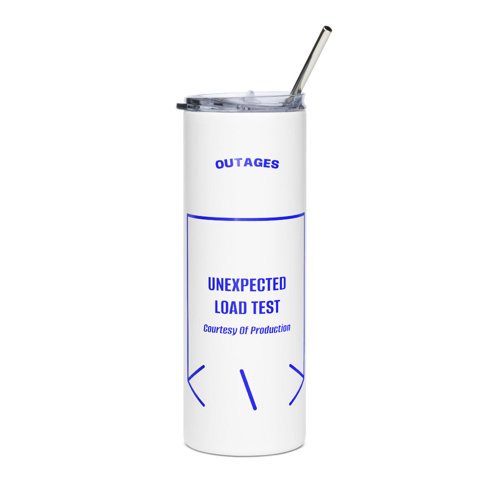 Unexpected Load Test — White Blue back mockup (20 oz)