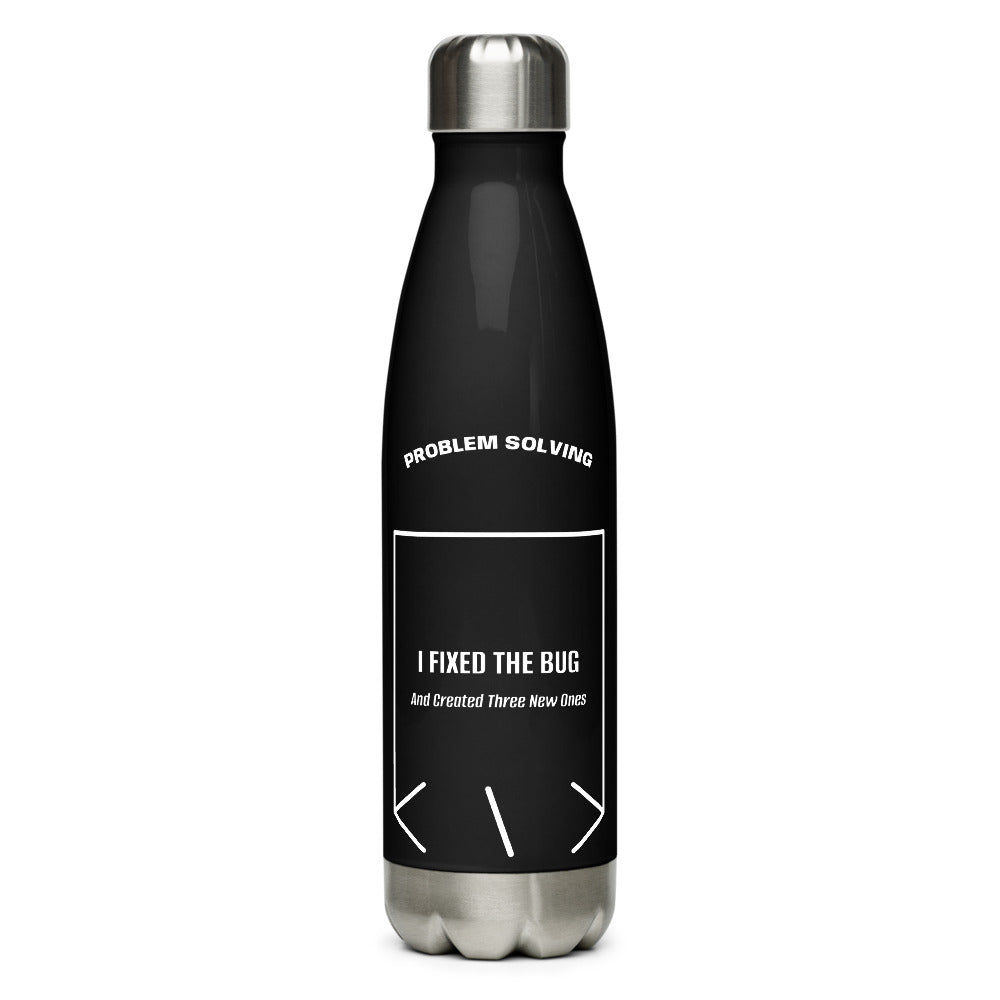 I Fixed The Bug — Black White back mockup (17 oz)