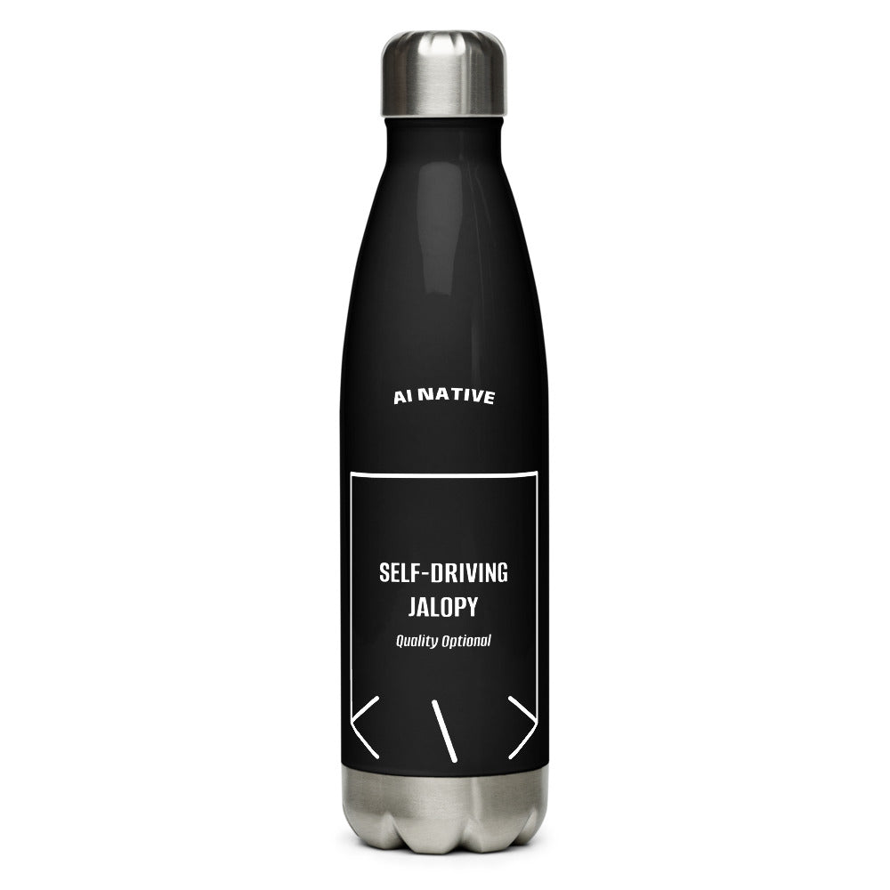 Self-Driving Jalopy — Black White back mockup (17 oz)