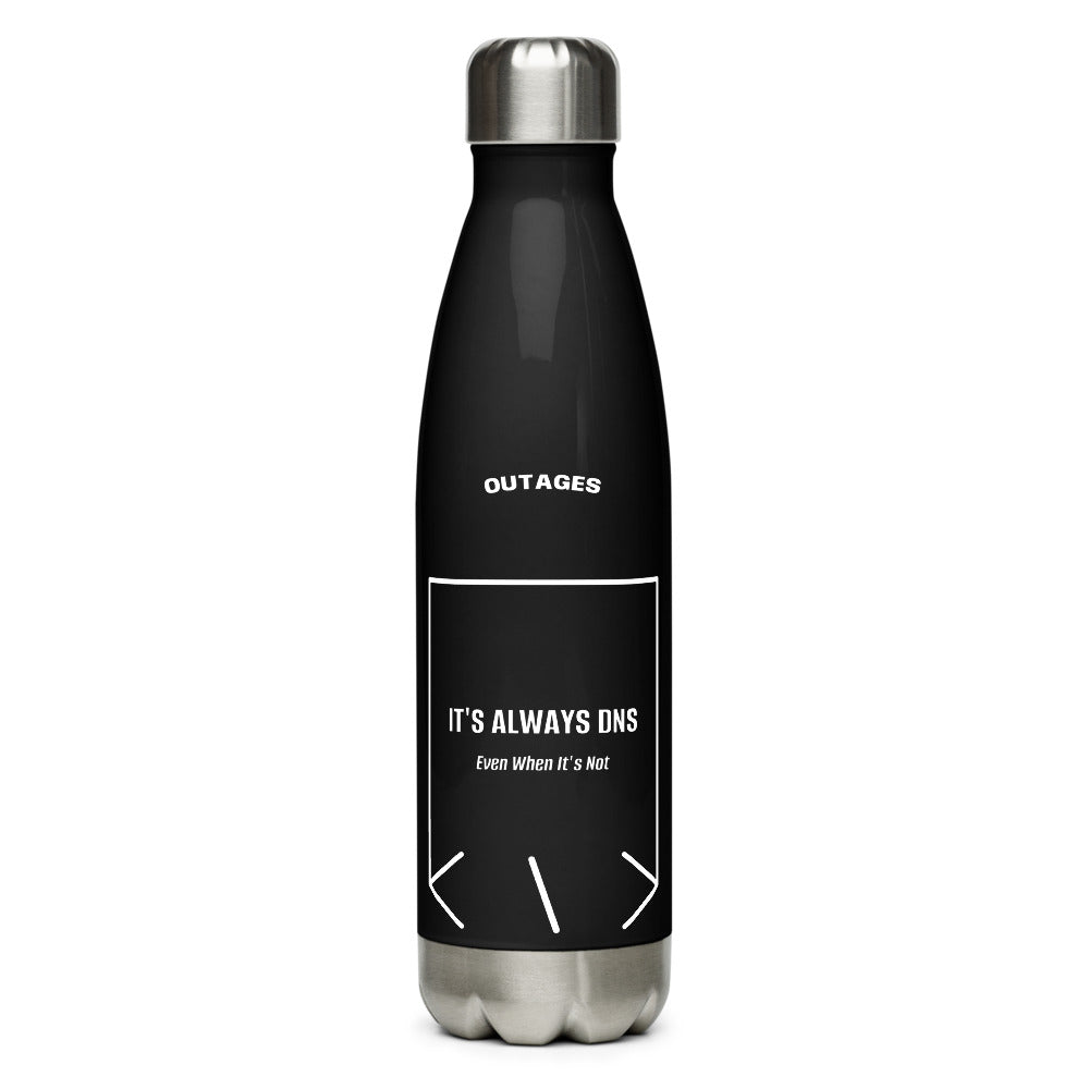It's Always DNS — Black White back mockup (17 oz)