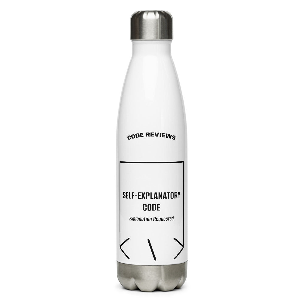 Self-Explanatory Code — White Black back mockup (17 oz)