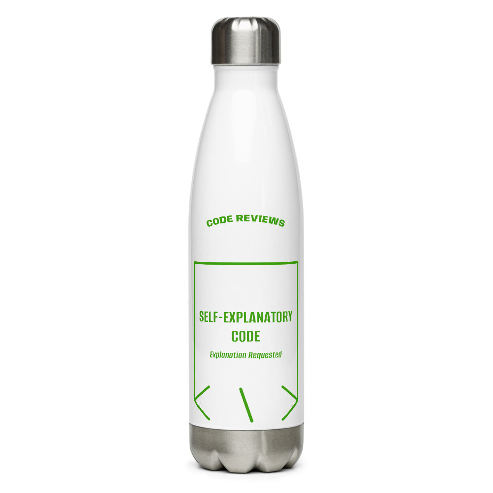 Self-Explanatory Code — White Green back mockup (17 oz)