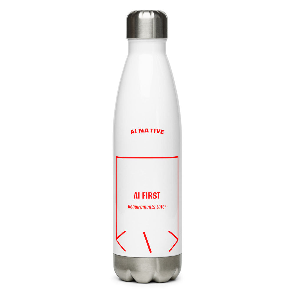 AI First — White Red back mockup (17 oz)