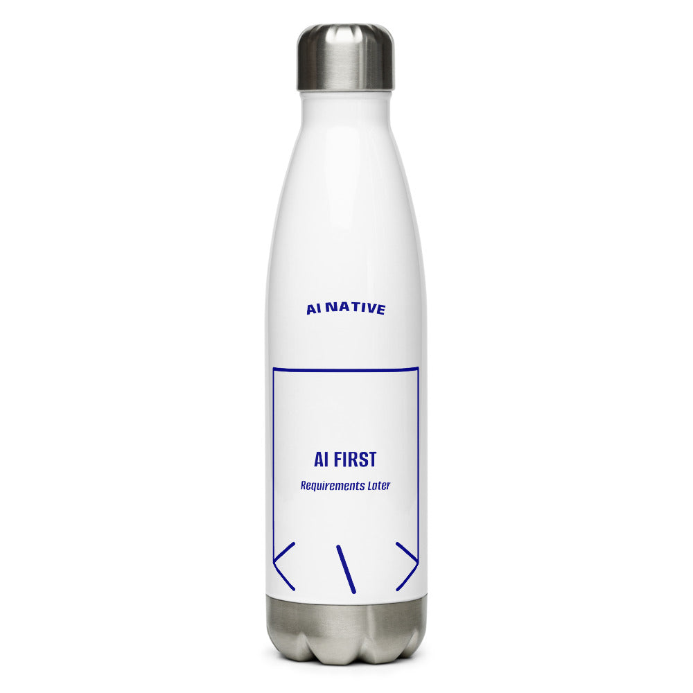 AI First — White Navy back mockup (17 oz)