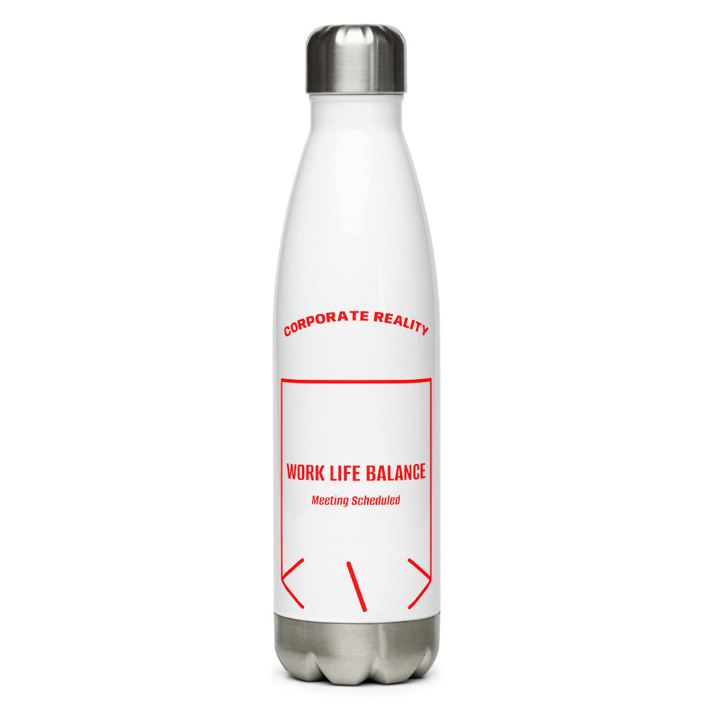 Work Life Balance — White Red back mockup (17 oz)