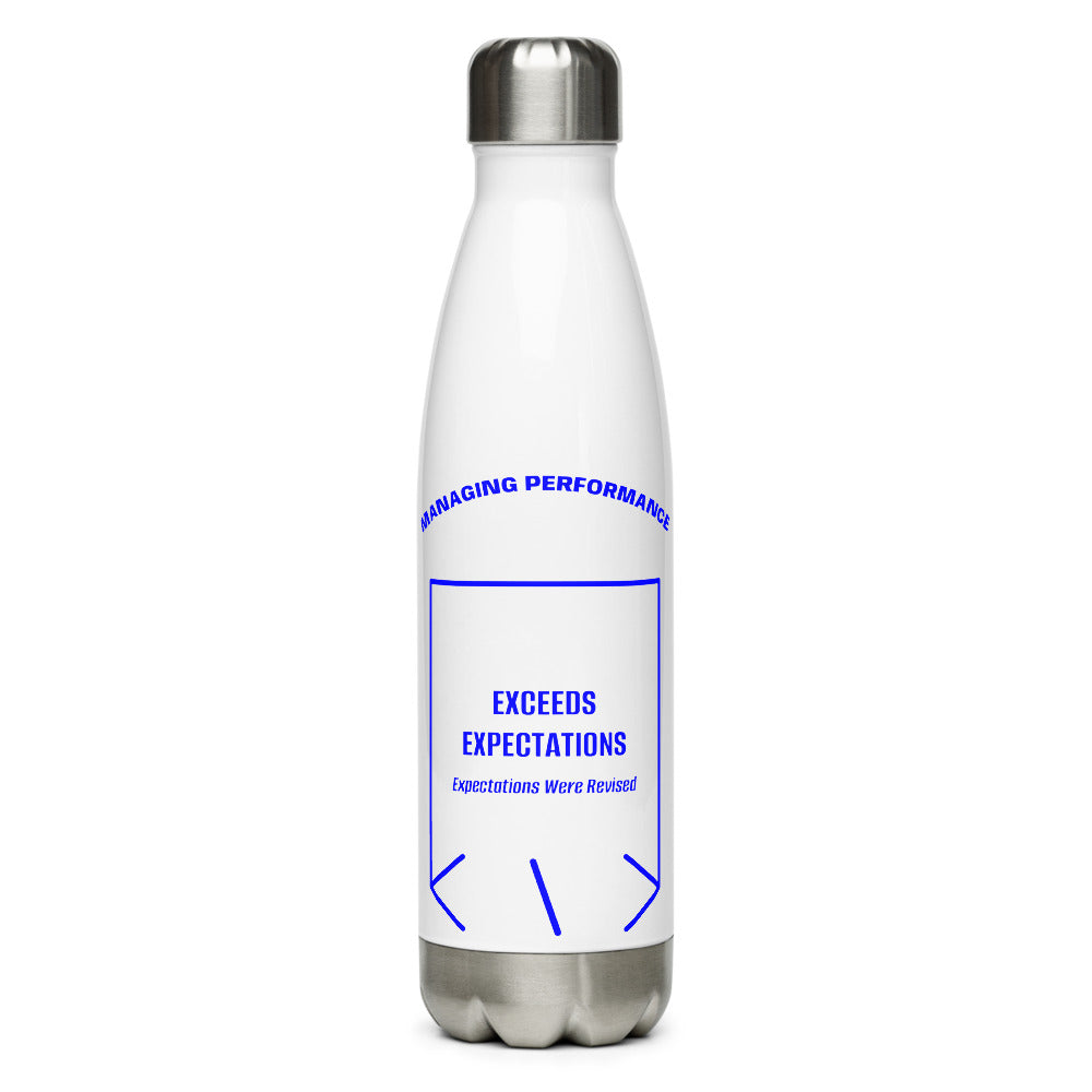 Exceeds Expectations — White Blue back mockup (17 oz)