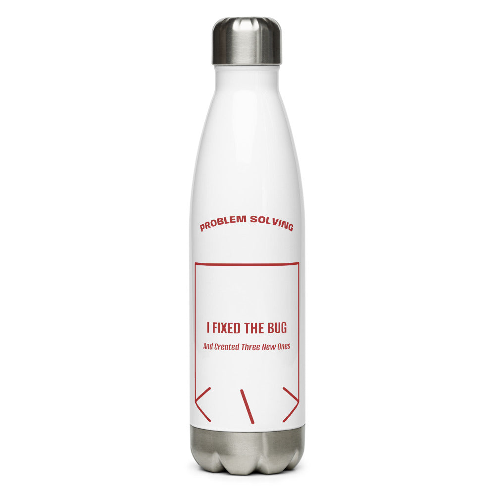 I Fixed The Bug — White Brown back mockup (17 oz)