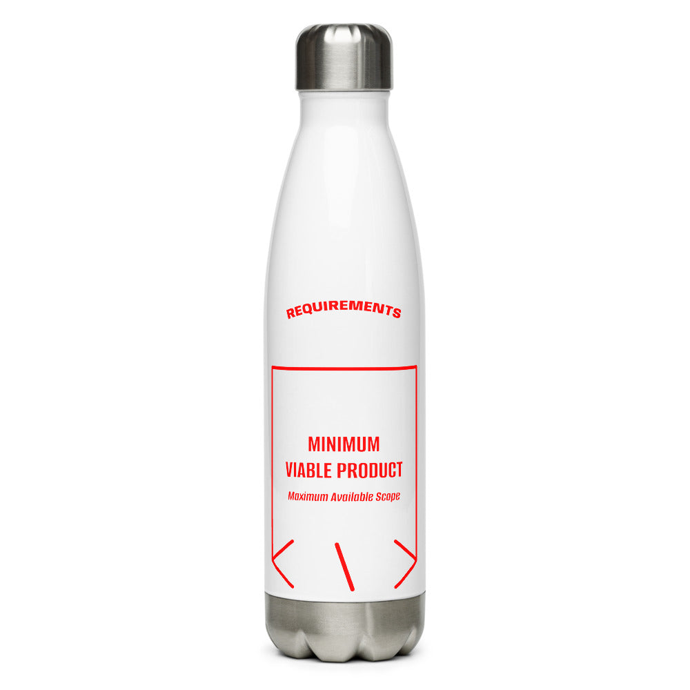 Minimum Viable Product — White Red back mockup (17 oz)