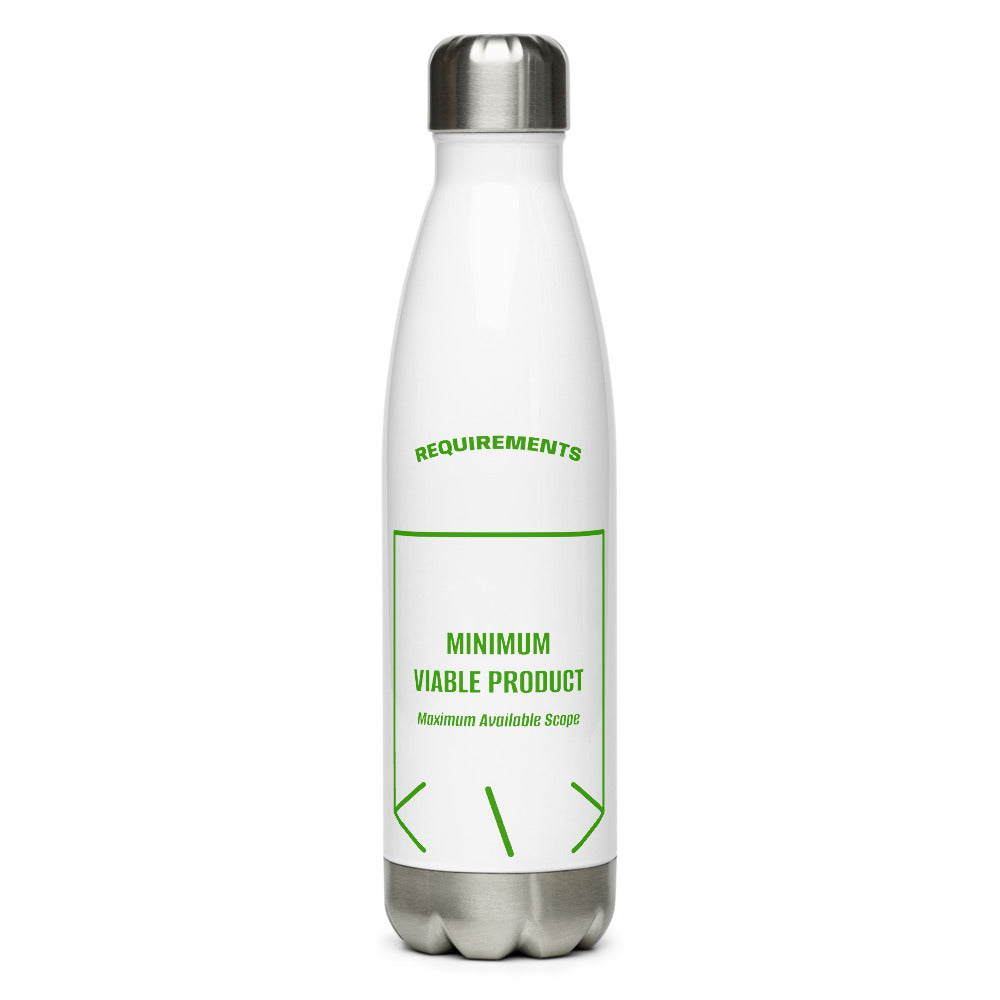 Minimum Viable Product — White Green back mockup (17 oz)