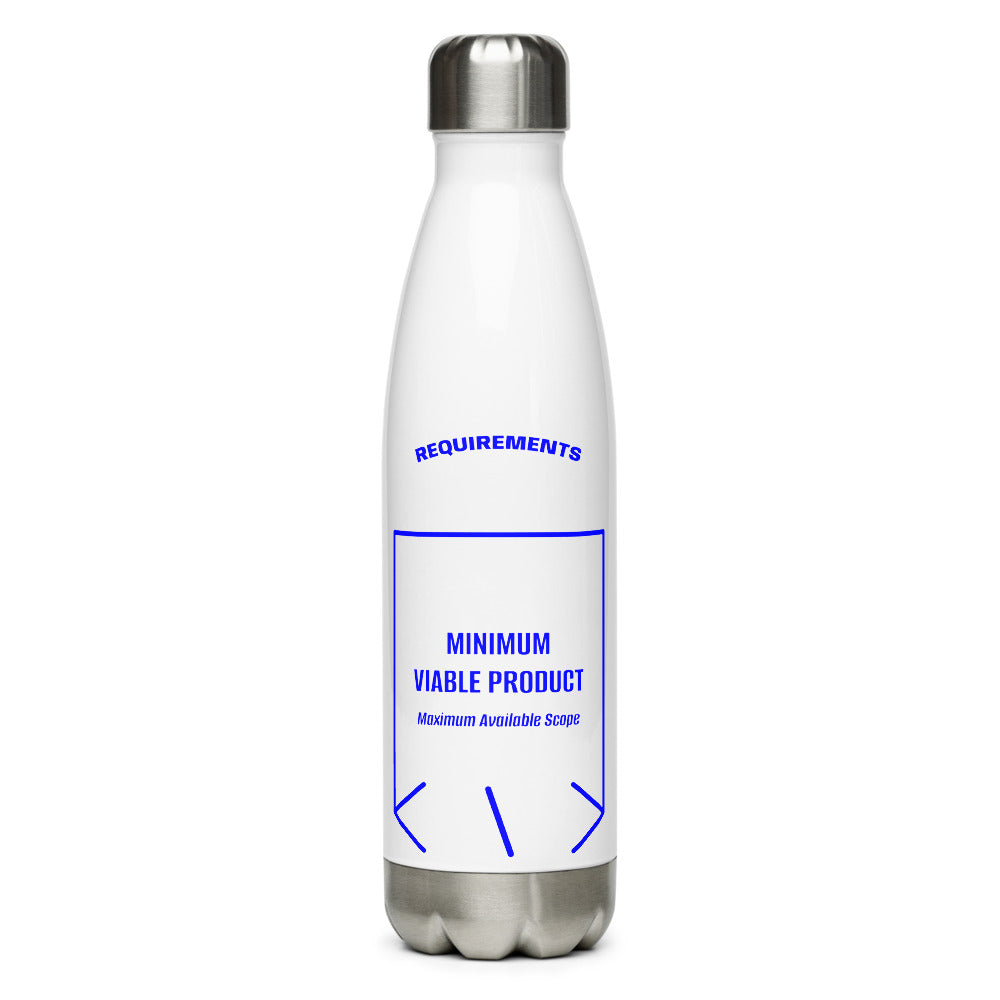 Minimum Viable Product — White Blue back mockup (17 oz)