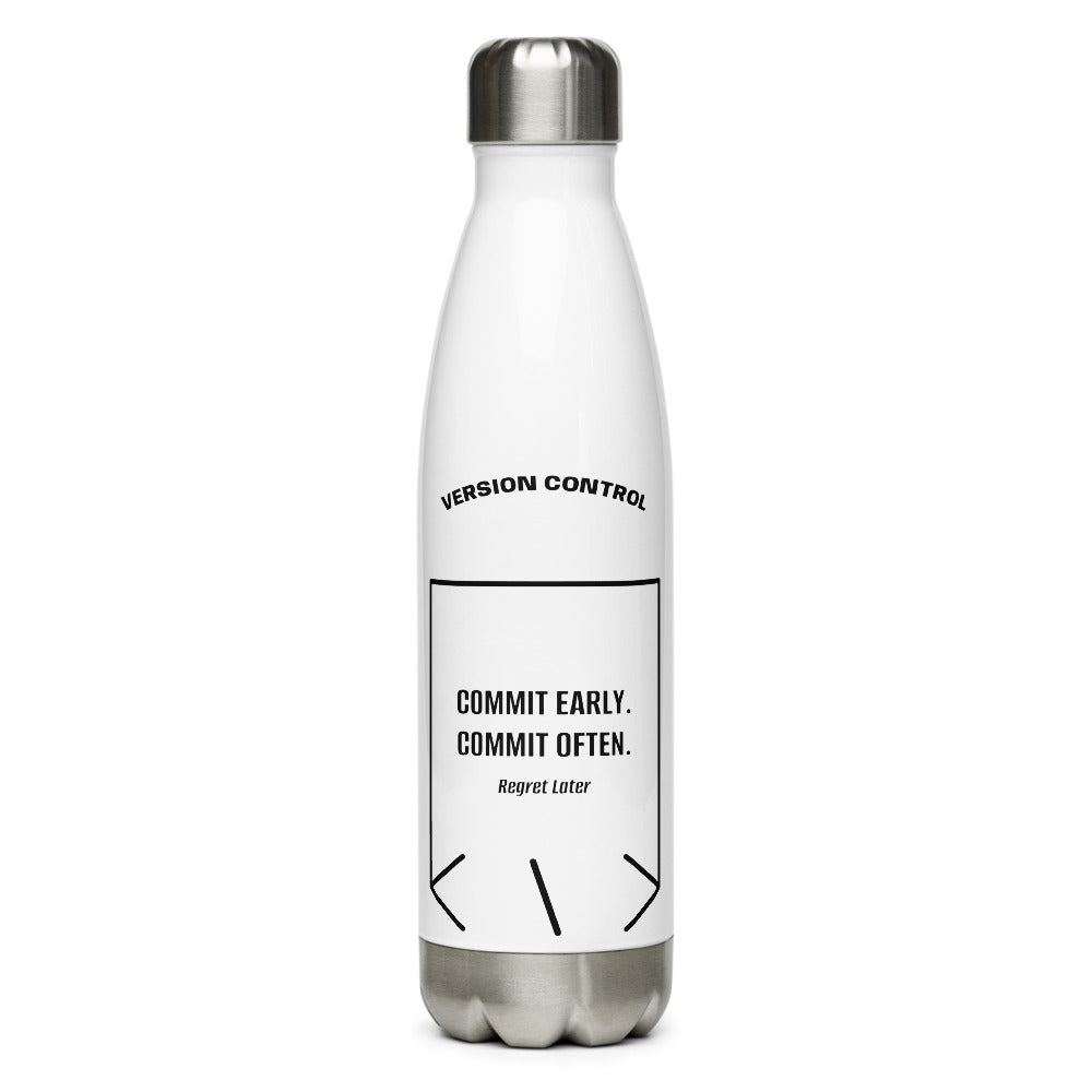Commit Early. Commit Often. — White Black back mockup (17 oz)