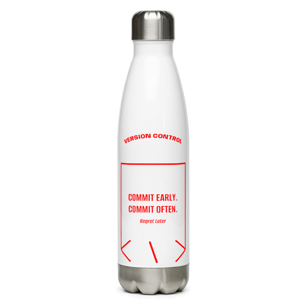 Commit Early. Commit Often. — White Red back mockup (17 oz)