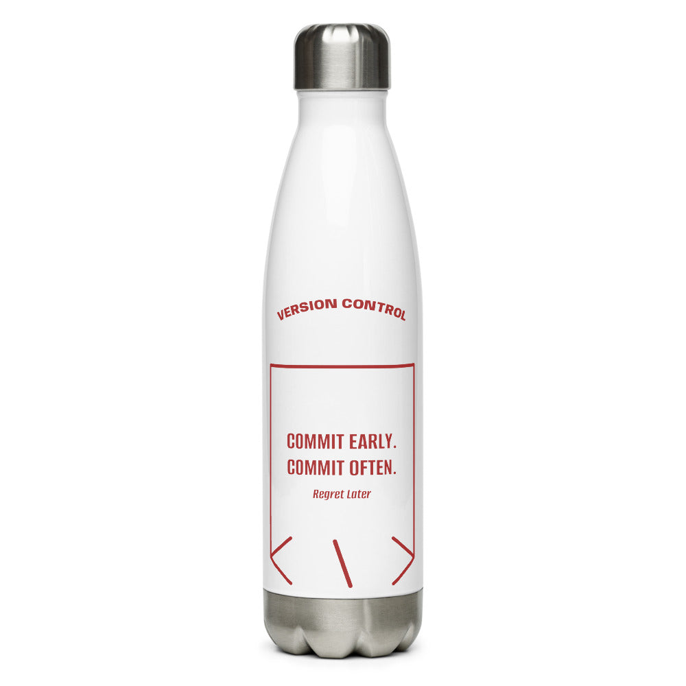 Commit Early. Commit Often. — White Brown back mockup (17 oz)