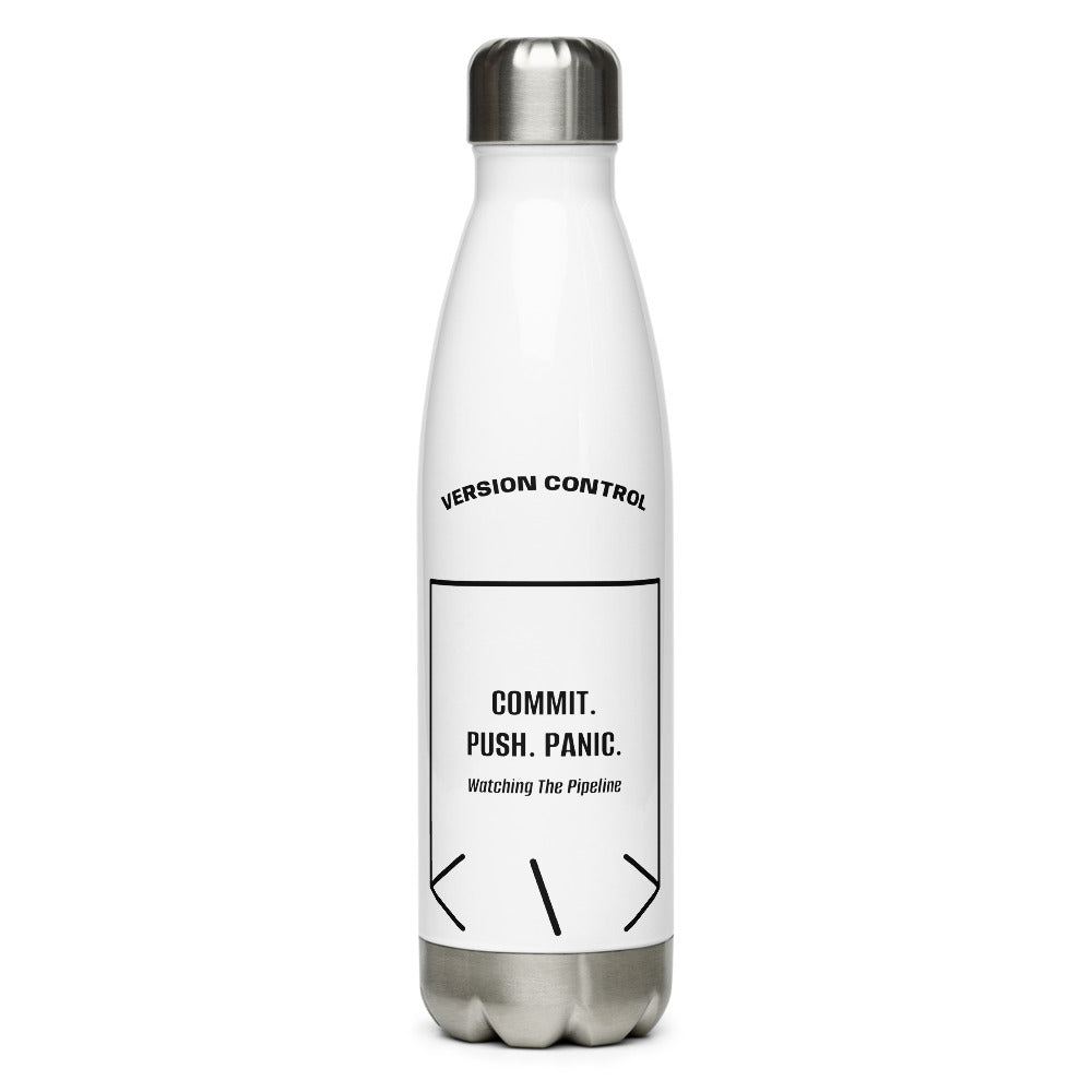 Commit. Push. Panic. — White Black back mockup (17 oz)