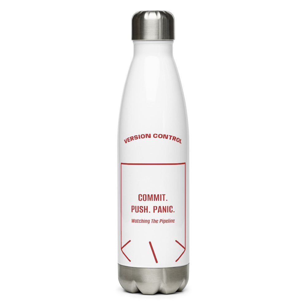 Commit. Push. Panic. — White Brown back mockup (17 oz)
