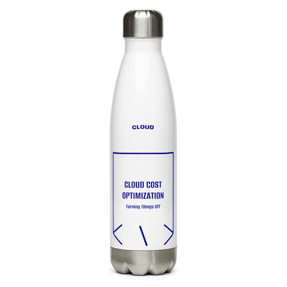 Cloud Cost Optimization — White Navy back mockup (17 oz)