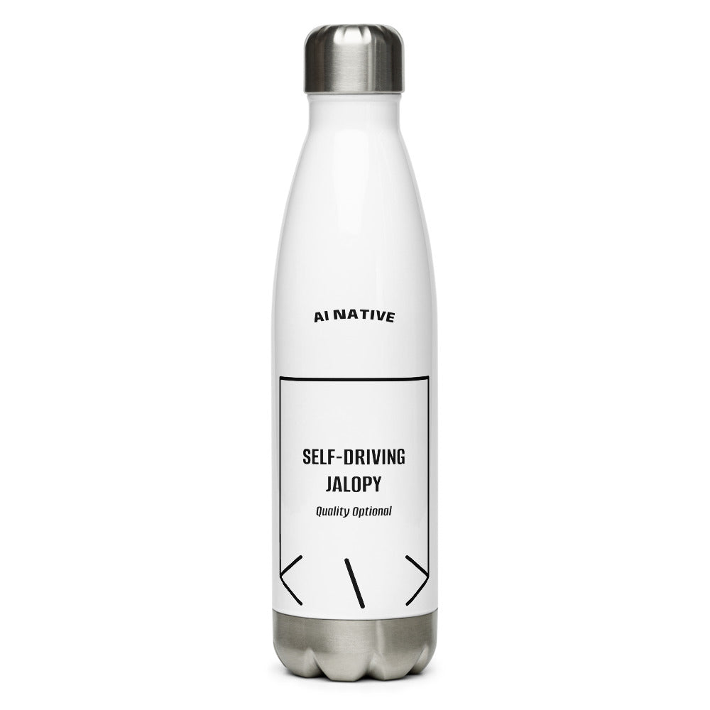 Self-Driving Jalopy — White Black back mockup (17 oz)