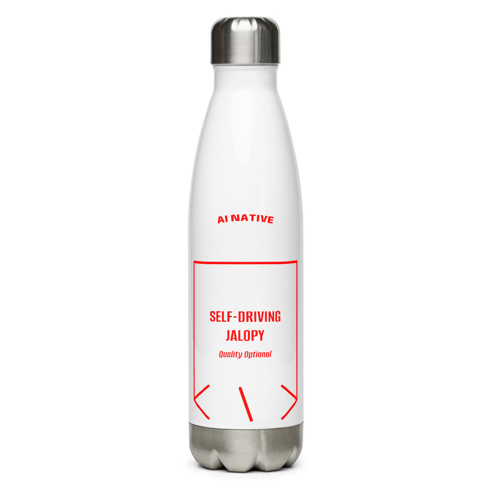Self-Driving Jalopy — White Red back mockup (17 oz)