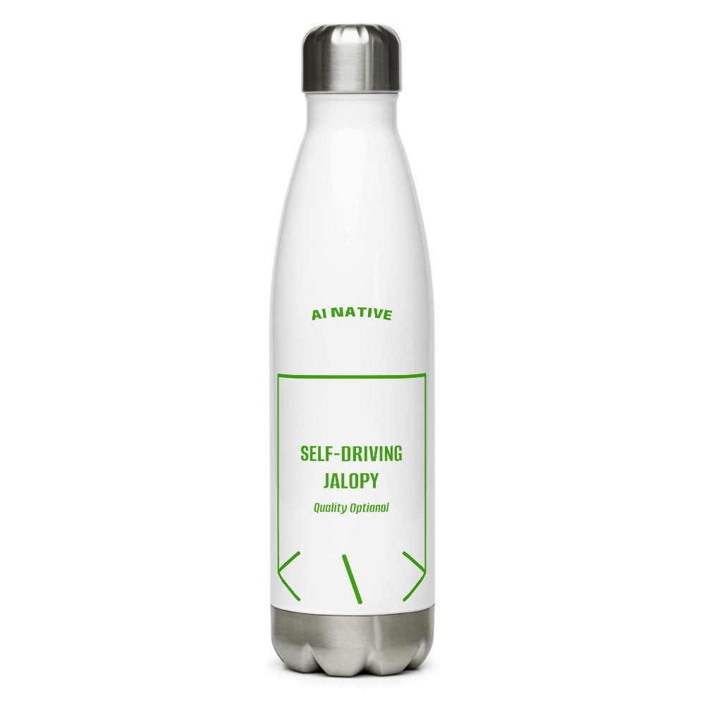 Self-Driving Jalopy — White Green back mockup (17 oz)