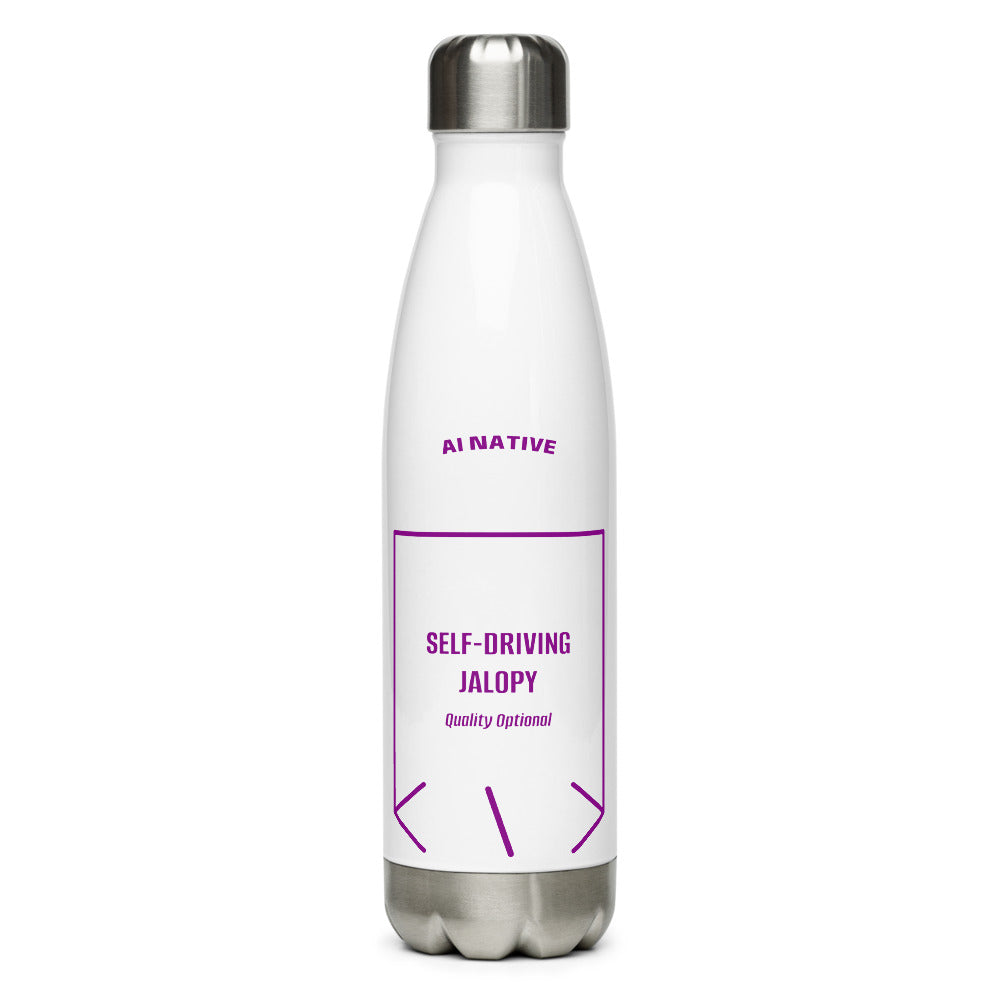 Self-Driving Jalopy — White Purple back mockup (17 oz)