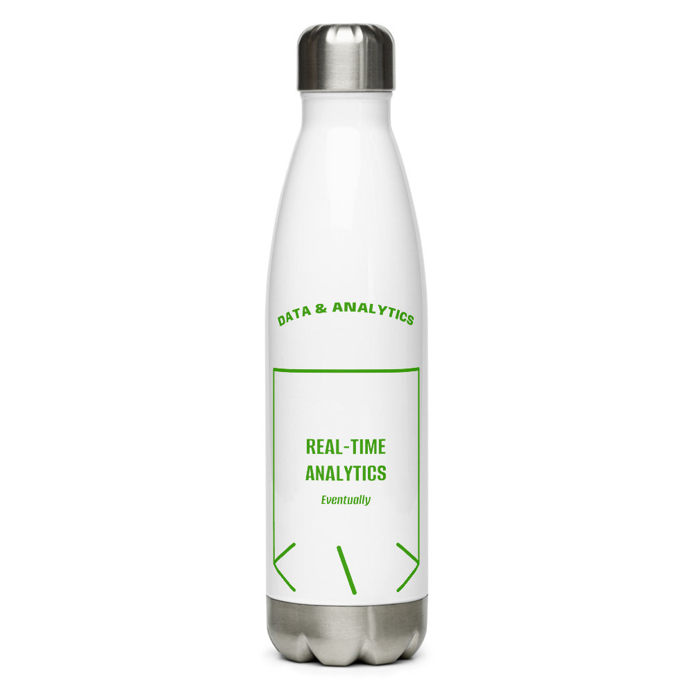 Real-Time Analytics — White Green back mockup (17 oz)