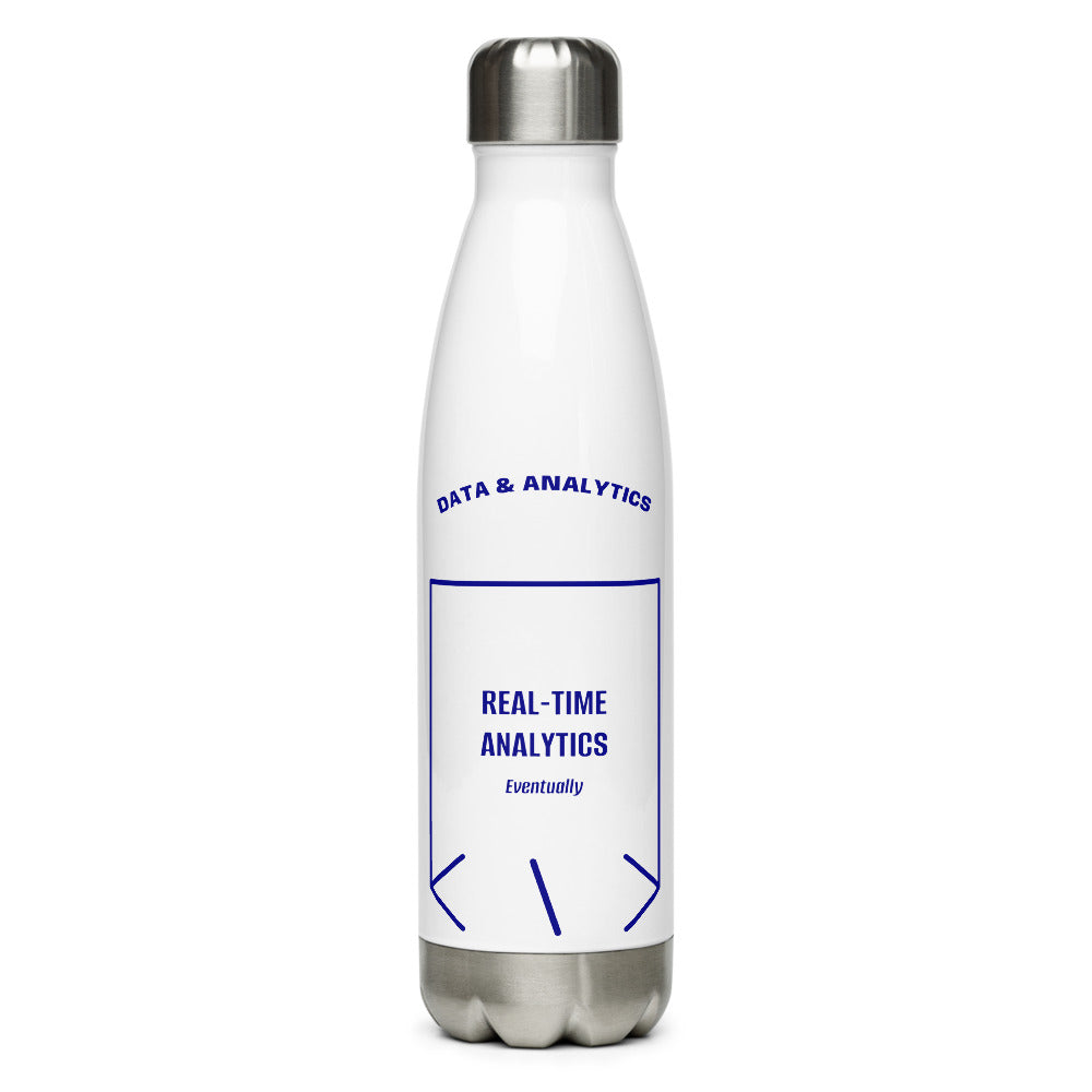 Real-Time Analytics — White Navy back mockup (17 oz)