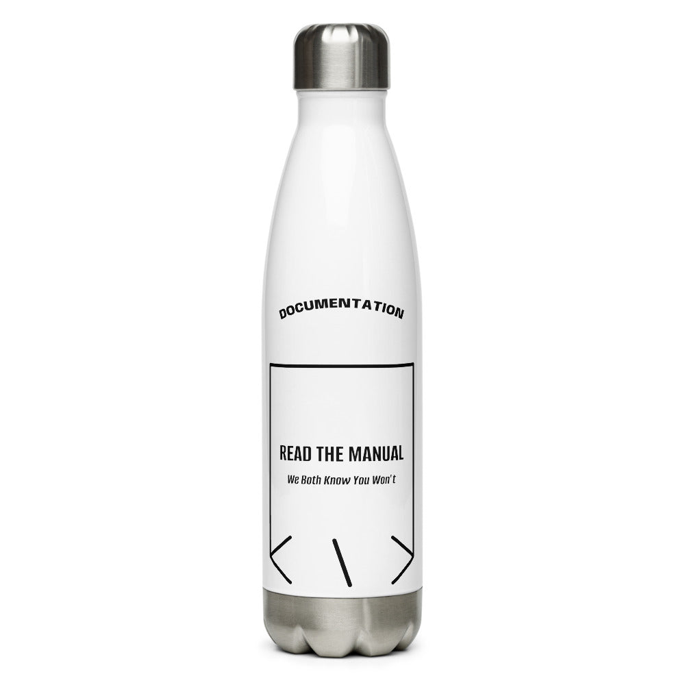 Read The Manual — White Black back mockup (17 oz)